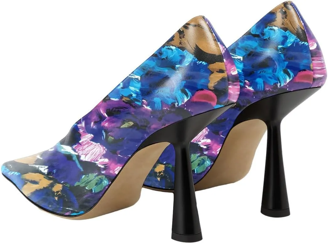 miss left Women's Classic V-Cut Closed Pointed Toe Pumps Slip On High Heel Elegant Daily Office Evening Dress Shoes Size 4-16 US