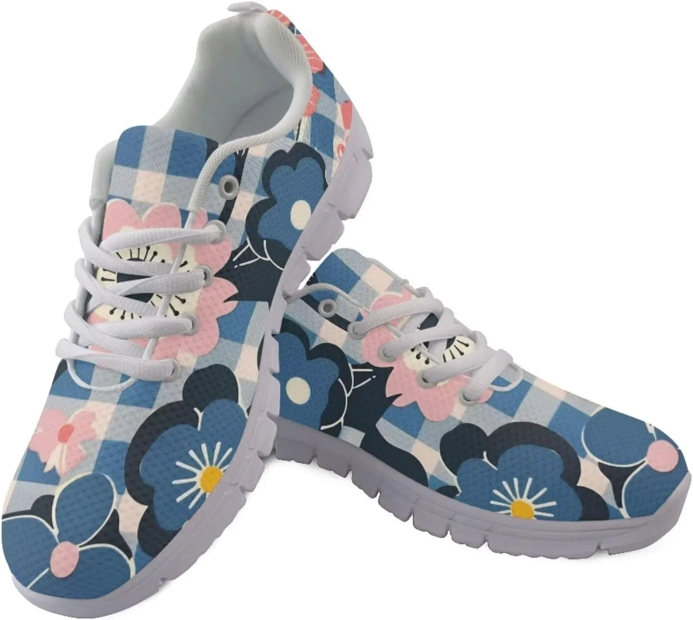 Modysero Shoes for Women Lace Up Tennis Shoes Daily Casual Womens Running Shoes with Mesh Breathable Ladies Footwear