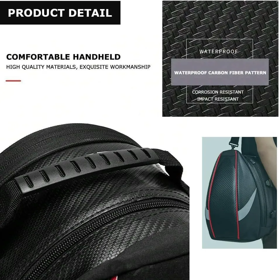 Motorcycle Tail Bag for Triumph Street Triple 765 Street Bike, Large Capacity Water-Resistant Wear-Resistant Motorcycle Helmet Bag, Expandable Rear Seat Storage Luggage Backpack