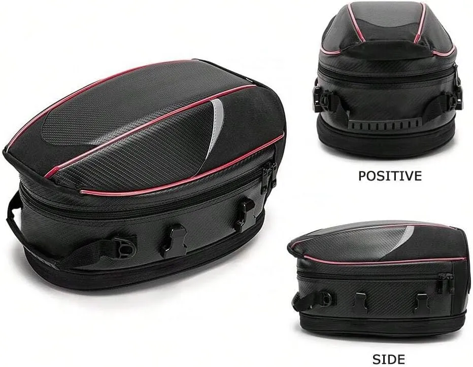Motorcycle Tail Bag for Triumph Street Triple 765 Street Bike, Large Capacity Water-Resistant Wear-Resistant Motorcycle Helmet Bag, Expandable Rear Seat Storage Luggage Backpack