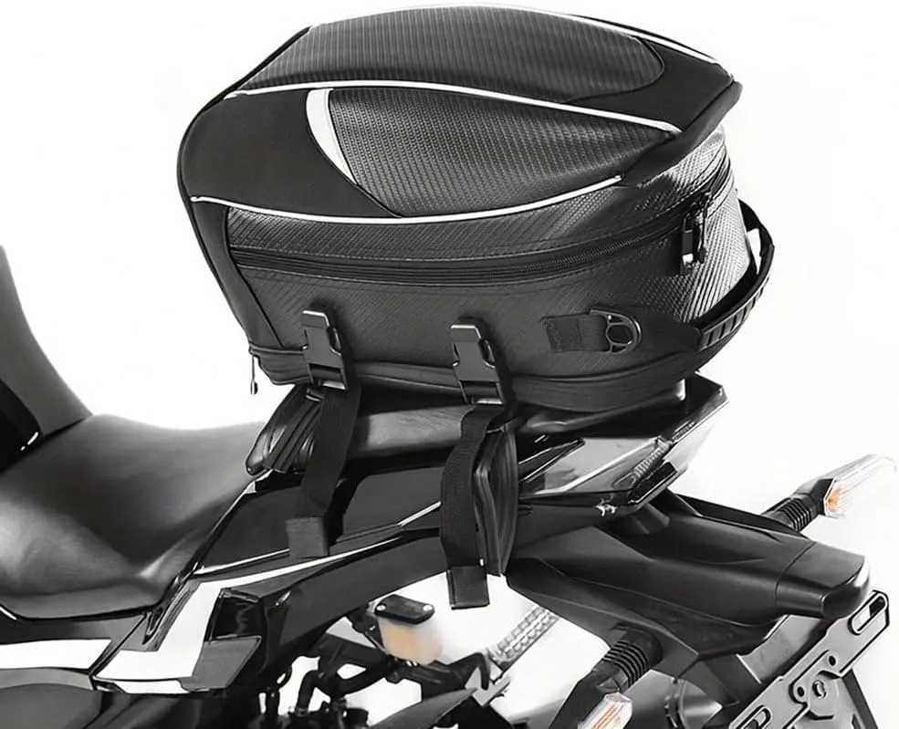 Motorcycle Tail Bag for Triumph Street Triple 765 Street Bike, Large Capacity Water-Resistant Wear-Resistant Motorcycle Helmet Bag, Expandable Rear Seat Storage Luggage Backpack