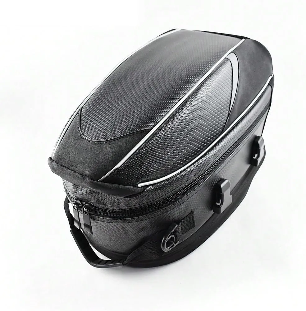 Motorcycle Tail Bag for Triumph Street Triple 765 Street Bike, Large Capacity Water-Resistant Wear-Resistant Motorcycle Helmet Bag, Expandable Rear Seat Storage Luggage Backpack
