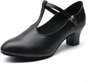 MSMAX Girls Latin Shoe Women's Professional Leather Ballroom Modern Character Dance Wedding Pump Shoes