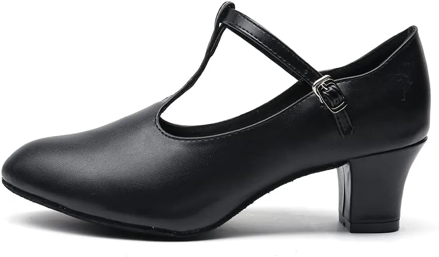MSMAX Girls Latin Shoe Women's Professional Leather Ballroom Modern Character Dance Wedding Pump Shoes