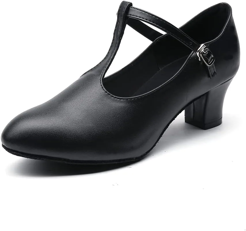 MSMAX Girls Latin Shoe Women's Professional Leather Ballroom Modern Character Dance Wedding Pump Shoes