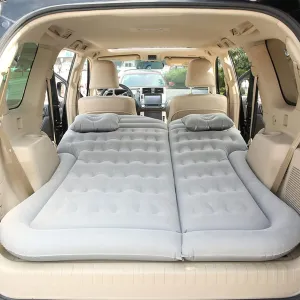 Multifunctional Car Inflatable Bed Air Mattress SUV Car Travel Outdoor Campting mat with Two Air Pillows and Air Pump for SUV Grey Full