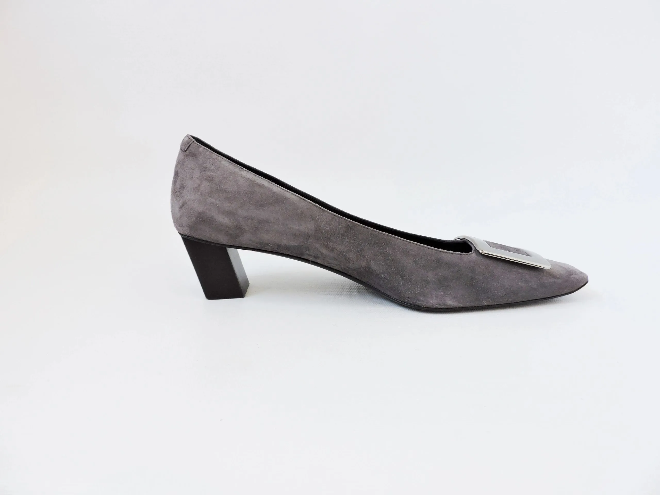 NEW Roger Vivier Suede Buckle Pump Size 40 It (10 Us)