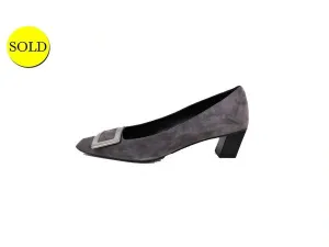 NEW Roger Vivier Suede Buckle Pump Size 40 It (10 Us)