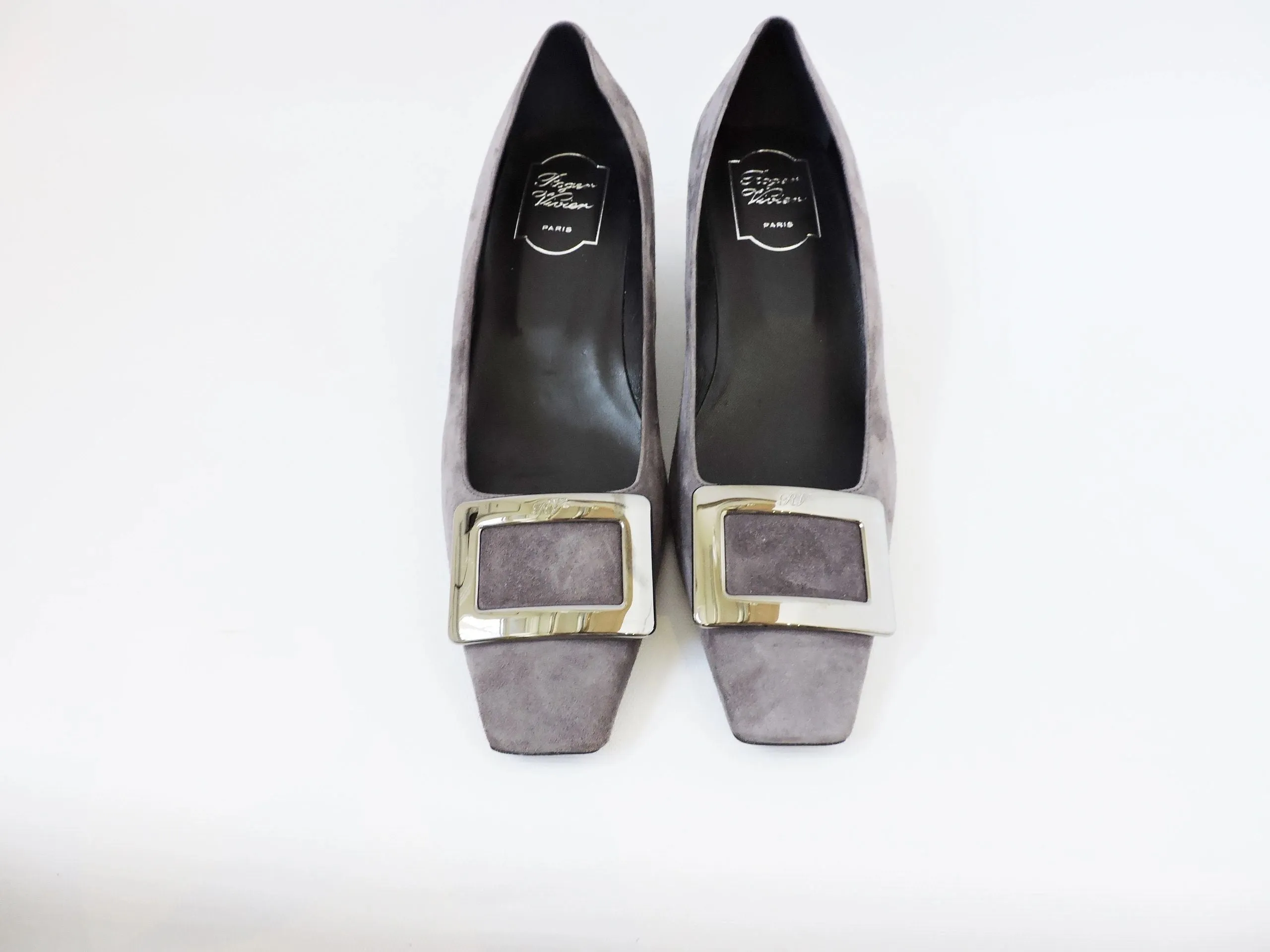 NEW Roger Vivier Suede Buckle Pump Size 40 It (10 Us)