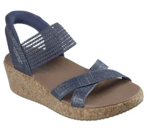 NEW Women's SKECHERS SLIP-INS BEVERLEE LUX Navy MESH Wedge Sandal AUTHENTIC IN BOX