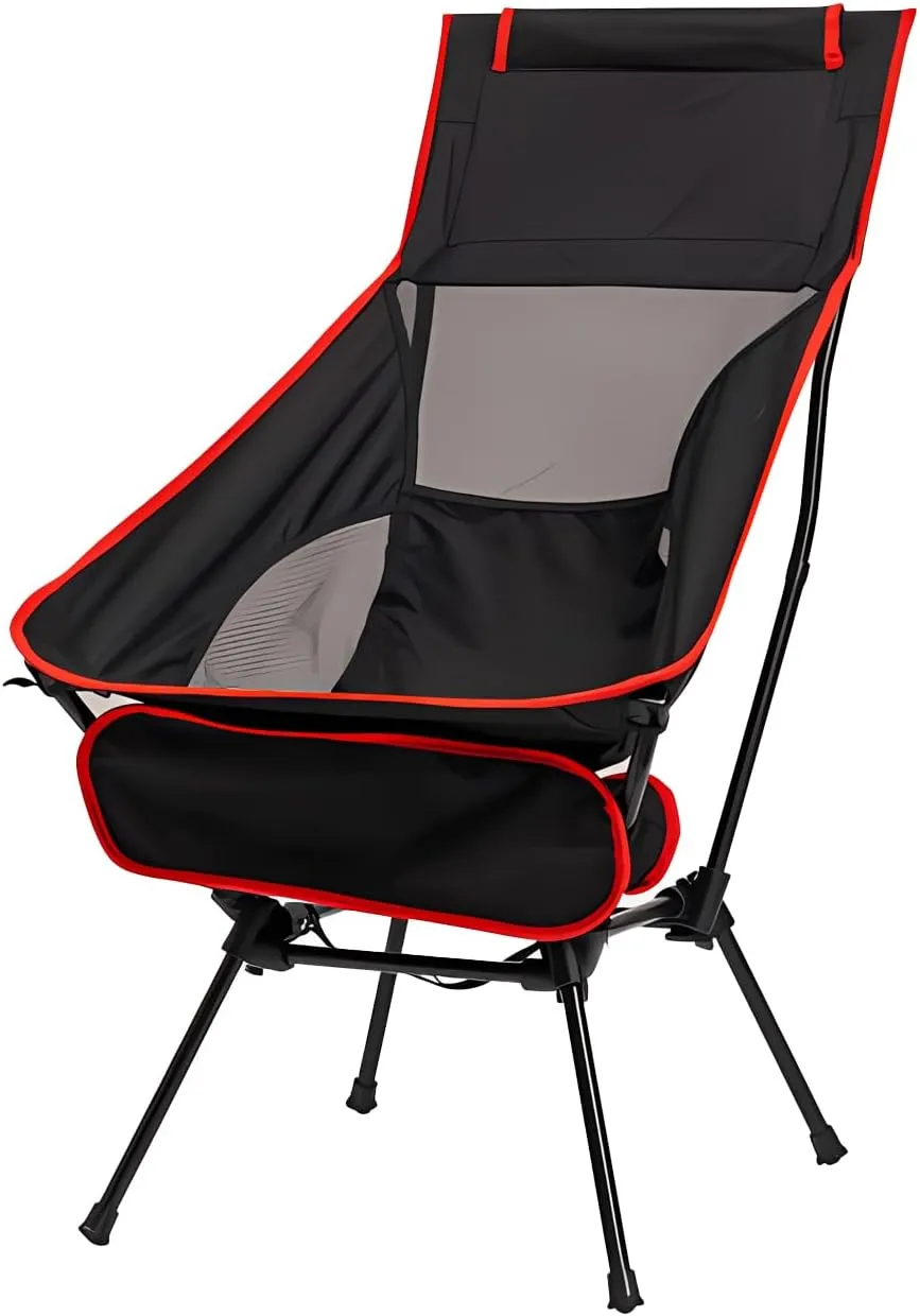 Outdoor Lawn Chairs Folding Freestyle Rocker Chair Oversized Collapsible Camping Chairs for Adults with Carry Bag,Portable Rocking Chair for Patio, Lawn and Outdoors, Supports 198lbs (Black)