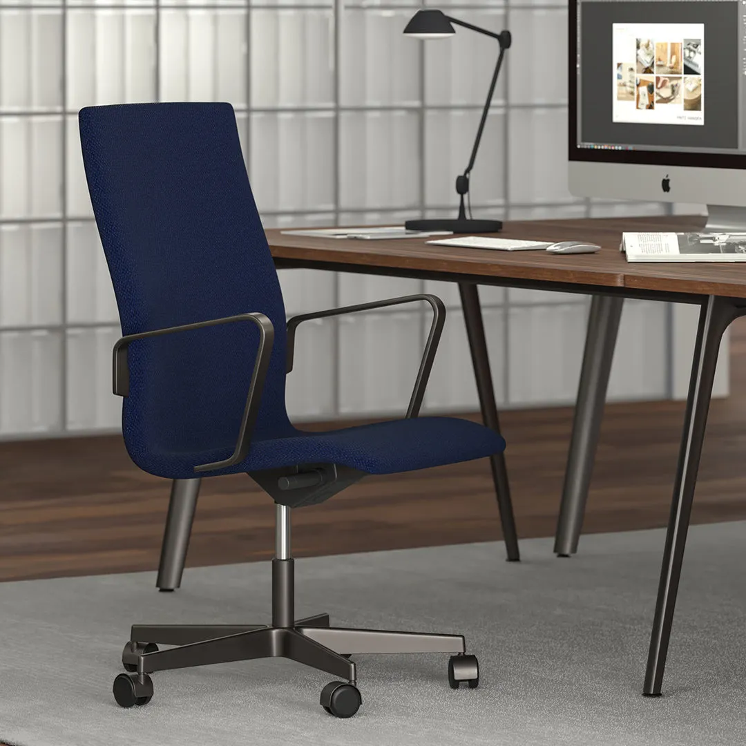 Oxford Medium Back Office Armchair - 5 Star Base & Casters w/ Return