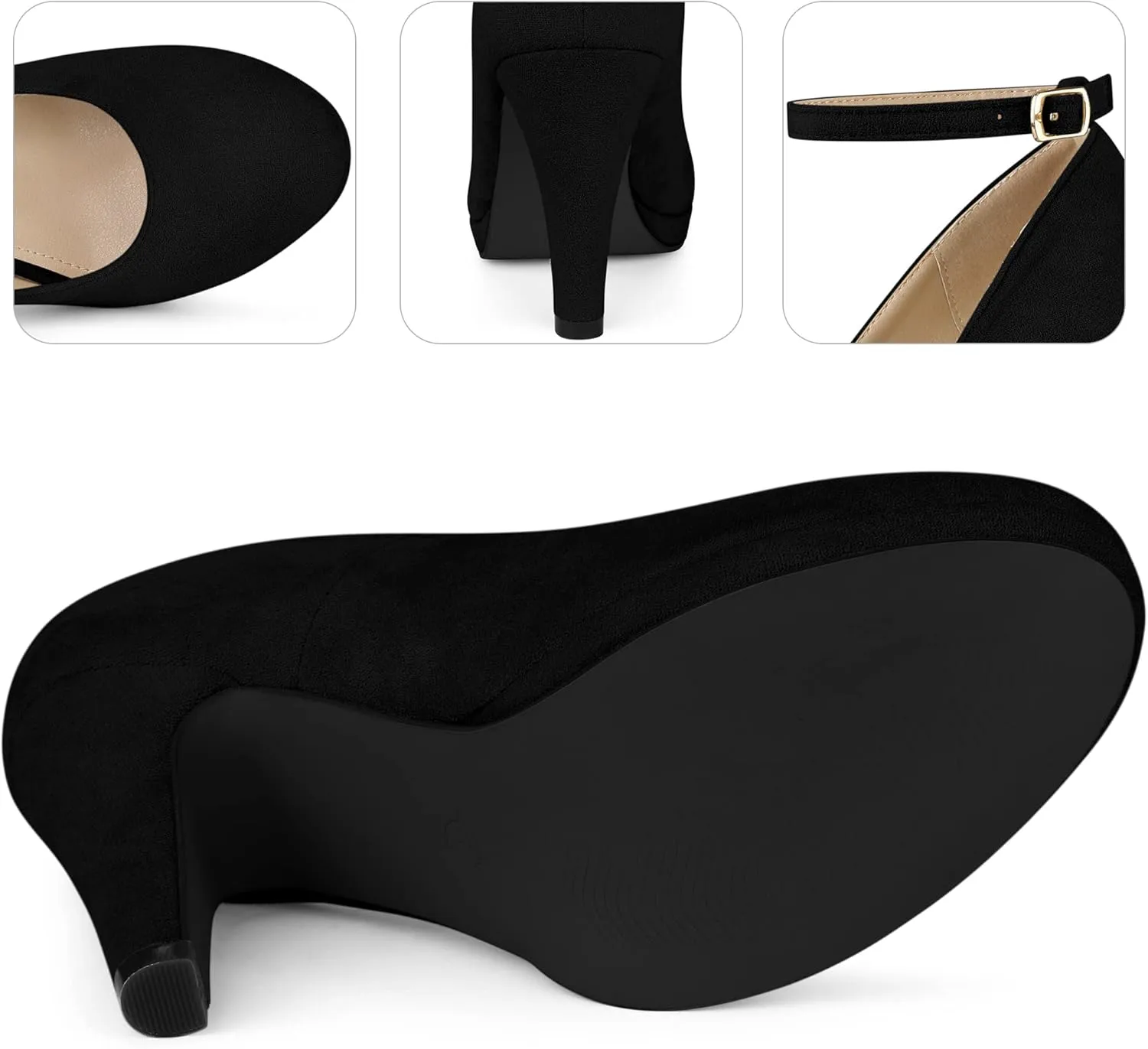 Perphy Mary Jane Pump Round Toe Stiletto Heels Pumps for Women