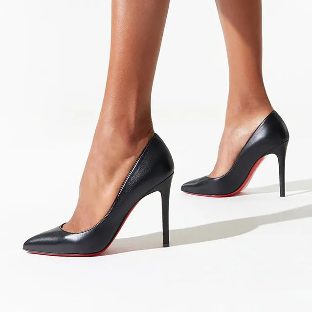 Pigalle 100 black leather pump