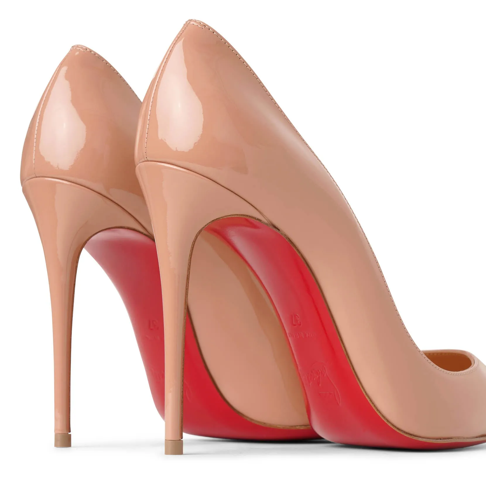 Pigalle Follies 100 beige patent leather pumps