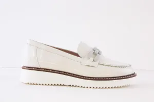 PITILLOS - 5733 LOW WEDGE LOAFER - WHITE PATENT