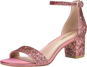 PIZZ ANNU Women's Low Block Chunky Heels Sandals Comfortable Open Toe Ankle Strap Party Dress Pump Shoes Strappy Buckle Heeled Sandal with 2 Inches Tall Thick Heel Design