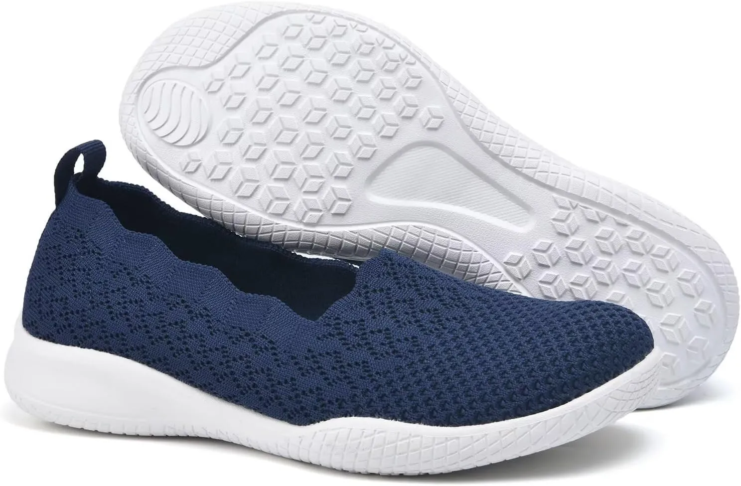 poemlady Women's Walking Shoes - Mesh Slip on Sneaker Knit Round Toe Casual Memory Foam Low Wedge Nurse Shoes for Work