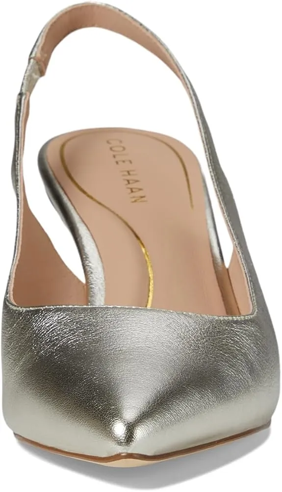 Pointed Dress Sling Heeled Positive reviews Soft Gold Haan Anniversary sale Toe Leather Kitten Vandam Pumps Cole