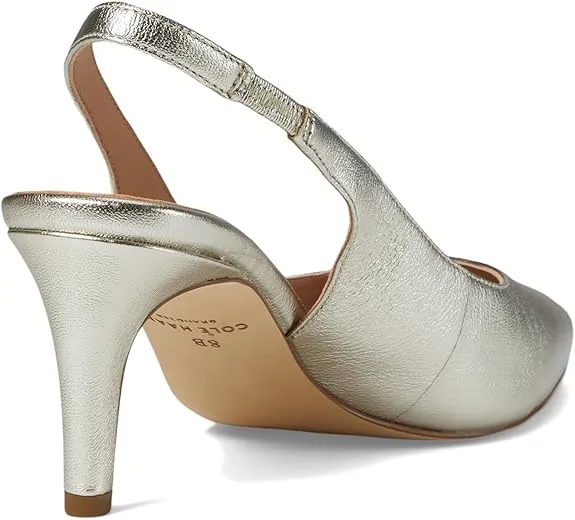 Pointed Dress Sling Heeled Positive reviews Soft Gold Haan Anniversary sale Toe Leather Kitten Vandam Pumps Cole