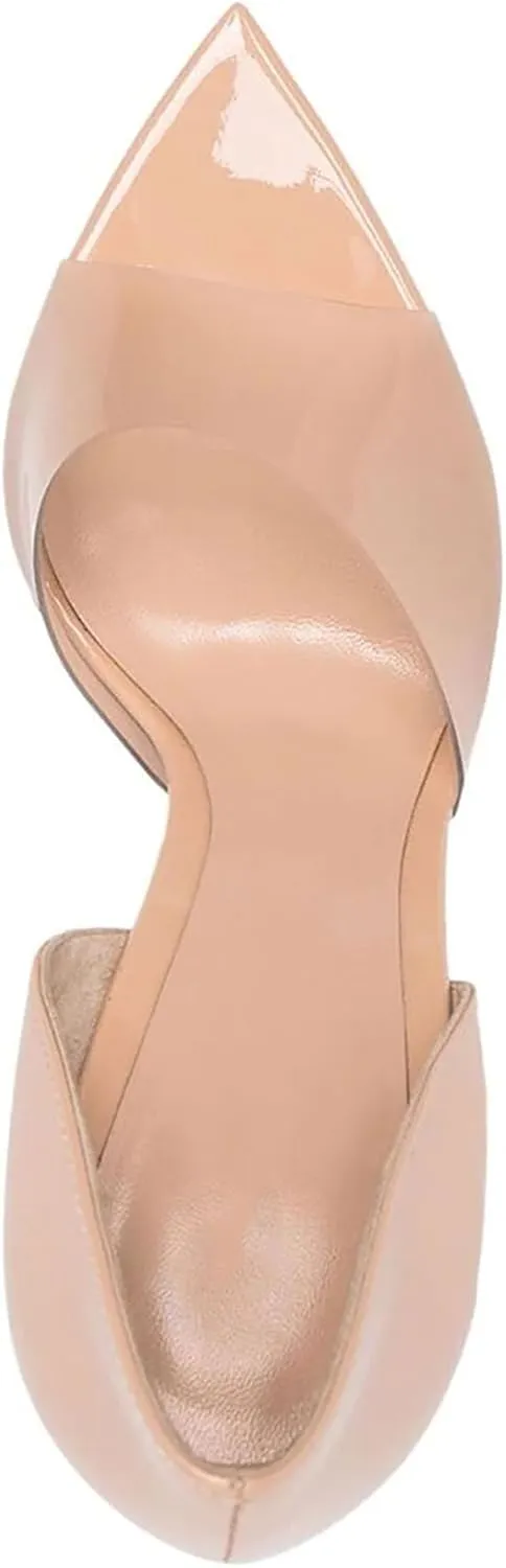 Pointed Peep Toe Clear Stilletos Heels Shoes Fashion Dress Slip On Pumps Shoes Sexy Party Wedding High Heel Comfortable Daily Dating Sandals