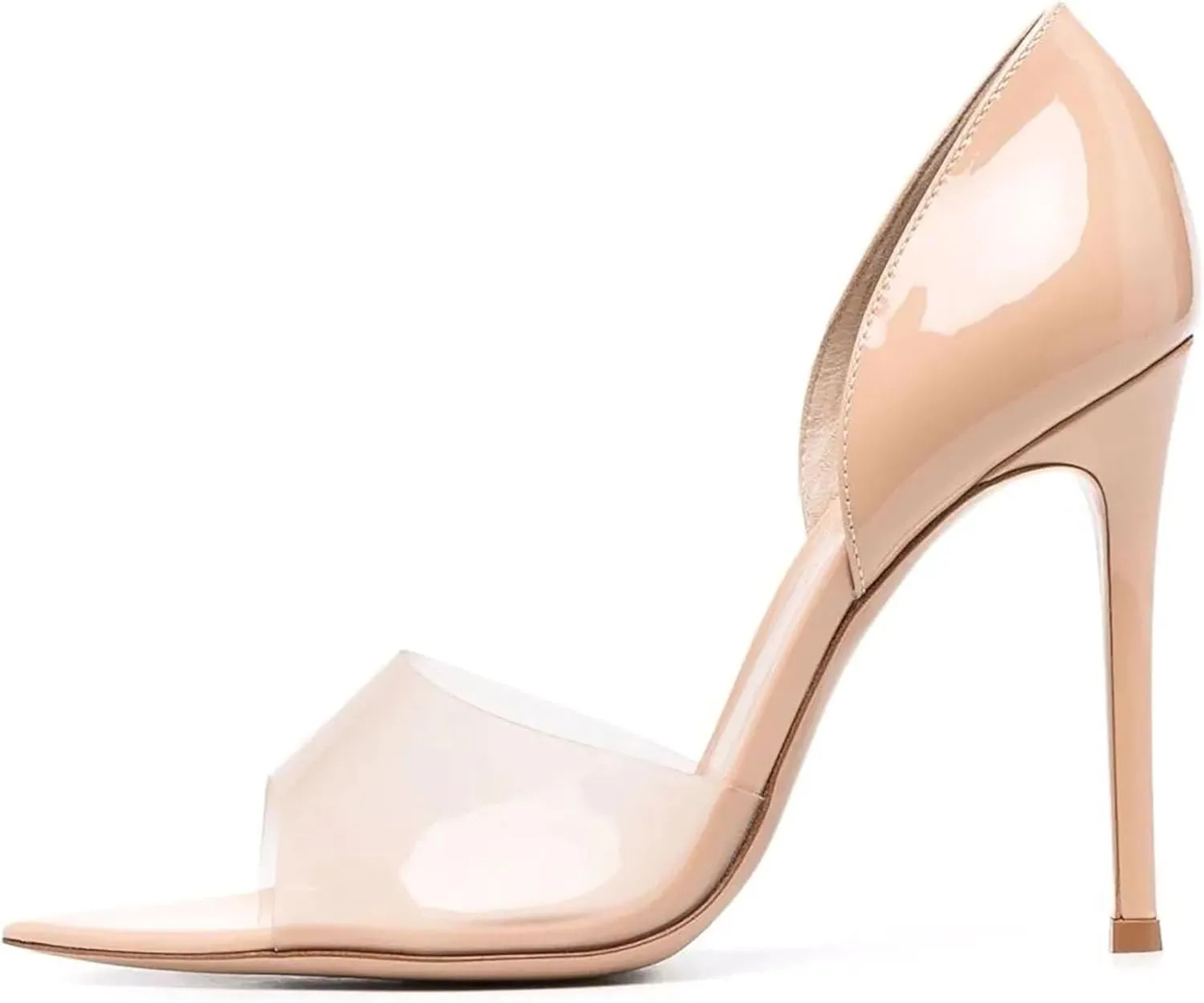 Pointed Peep Toe Clear Stilletos Heels Shoes Fashion Dress Slip On Pumps Shoes Sexy Party Wedding High Heel Comfortable Daily Dating Sandals