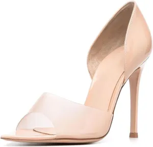 Pointed Peep Toe Clear Stilletos Heels Shoes Fashion Dress Slip On Pumps Shoes Sexy Party Wedding High Heel Comfortable Daily Dating Sandals