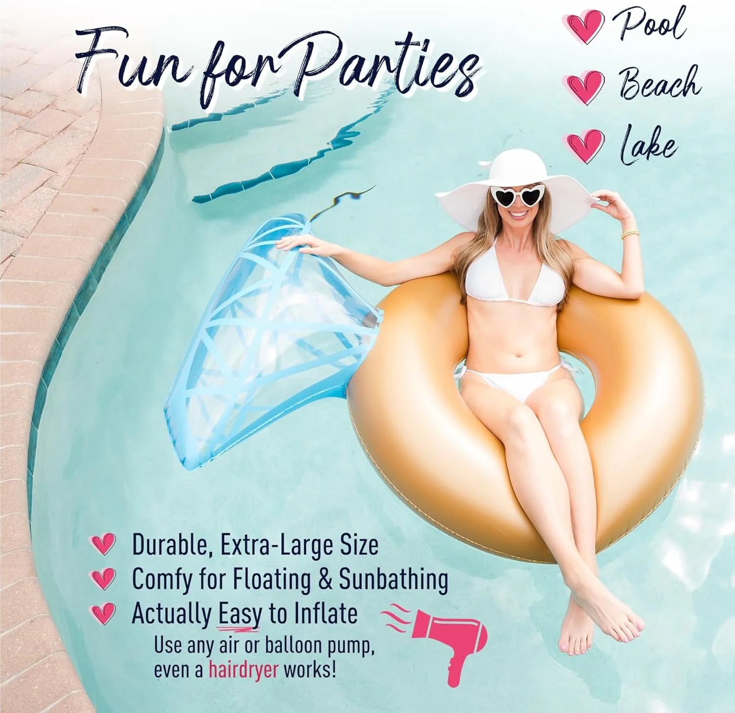 Prestige Bride Towel & Ring Pool Float | Bachelorette Gifts for Bride, Beach Bachelorette Party Decorations Floatie, Bridal Shower Accessories Favors