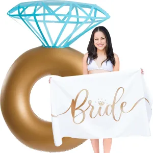 Prestige Bride Towel & Ring Pool Float | Bachelorette Gifts for Bride, Beach Bachelorette Party Decorations Floatie, Bridal Shower Accessories Favors