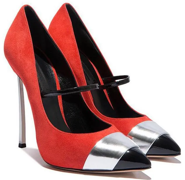 Red Suede Blade Pump
