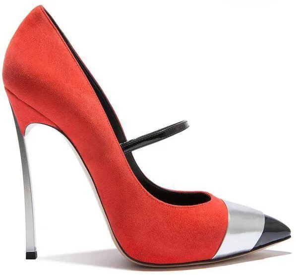 Red Suede Blade Pump