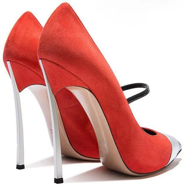 Red Suede Blade Pump