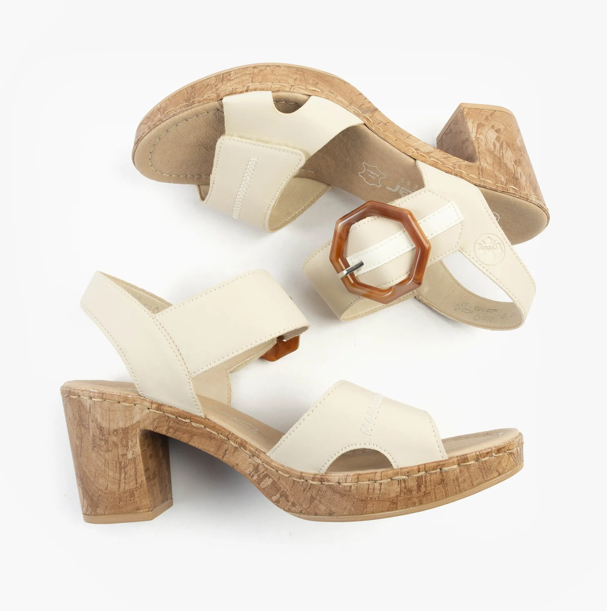 Rieker 66876-60 Womens Sandals Beige