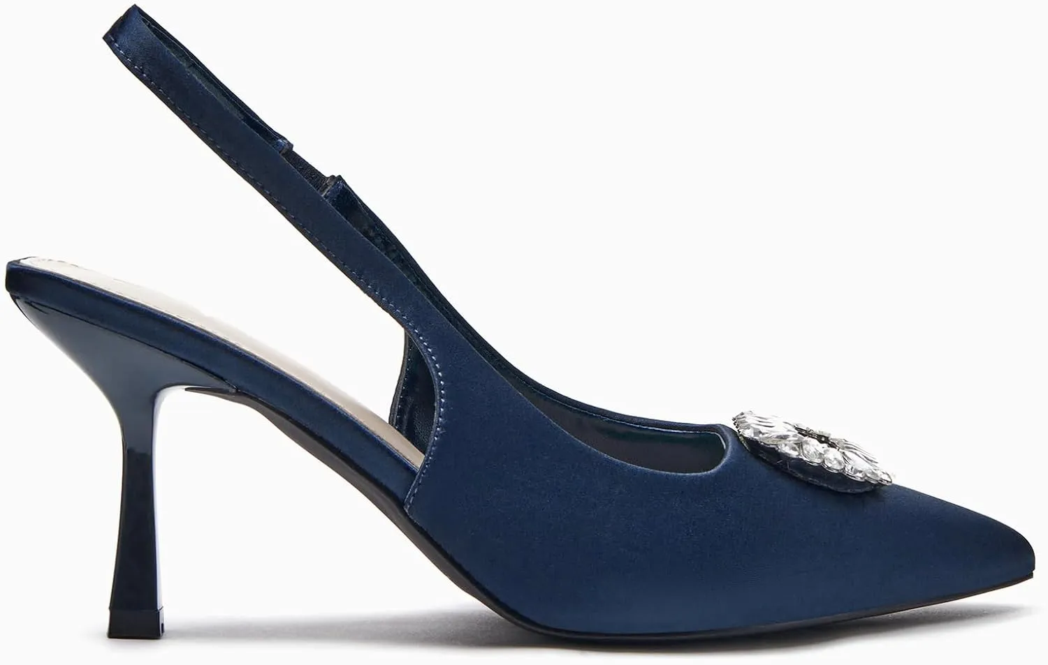 Rilista Women's Slingback Heels Rhinestone Closed Pointed Toe Wedding Party Dress Pumps Shoes