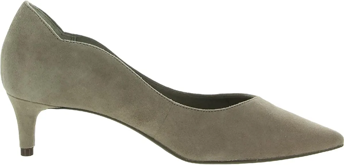 Rockport Noelle Back Scallop Pump New Khaki Suede 9 M (B)