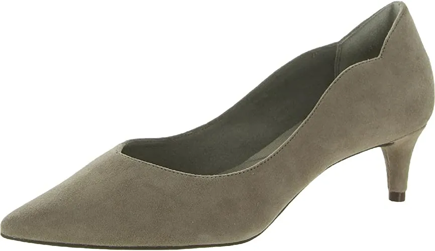 Rockport Noelle Back Scallop Pump New Khaki Suede 9 M (B)