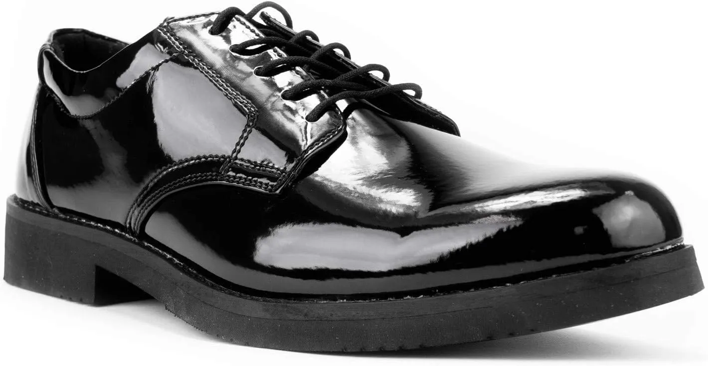 RYNO GEAR Men's Leather and Hi-Gloss Style Uniform Oxford Dress Shoes
