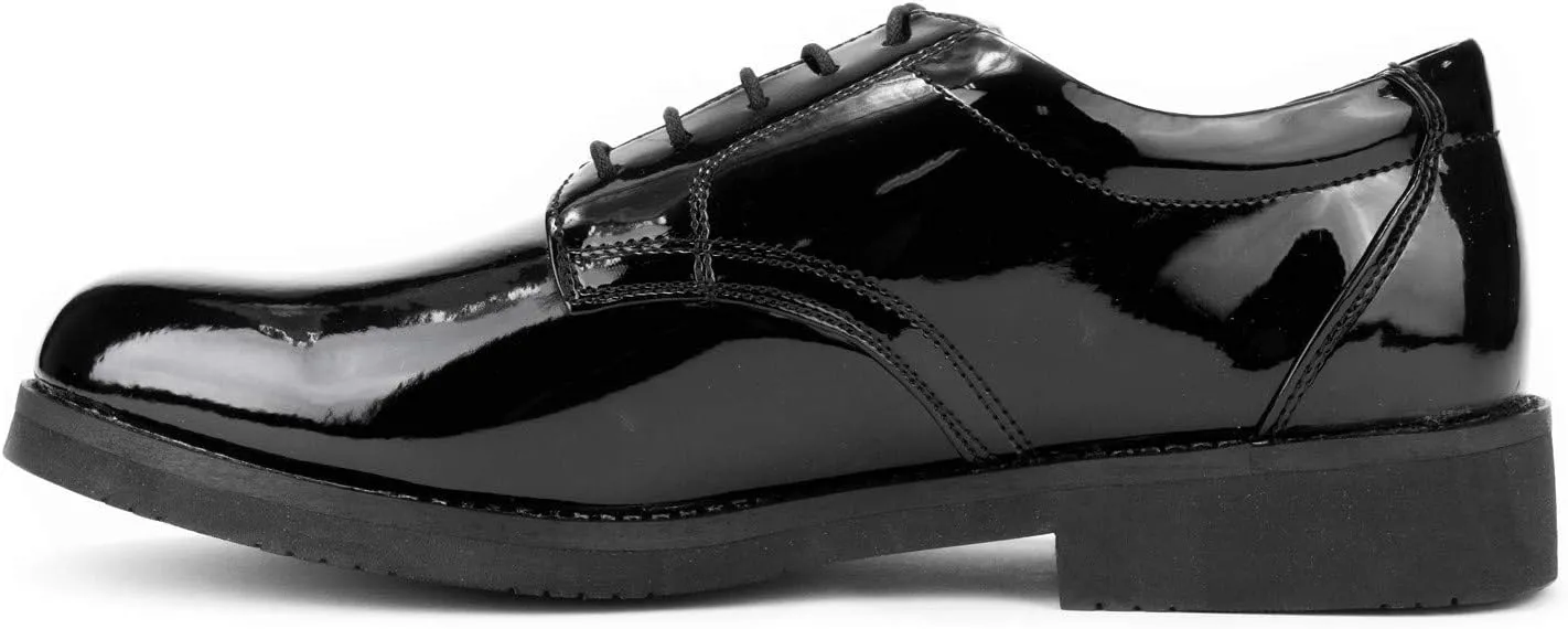 RYNO GEAR Men's Leather and Hi-Gloss Style Uniform Oxford Dress Shoes