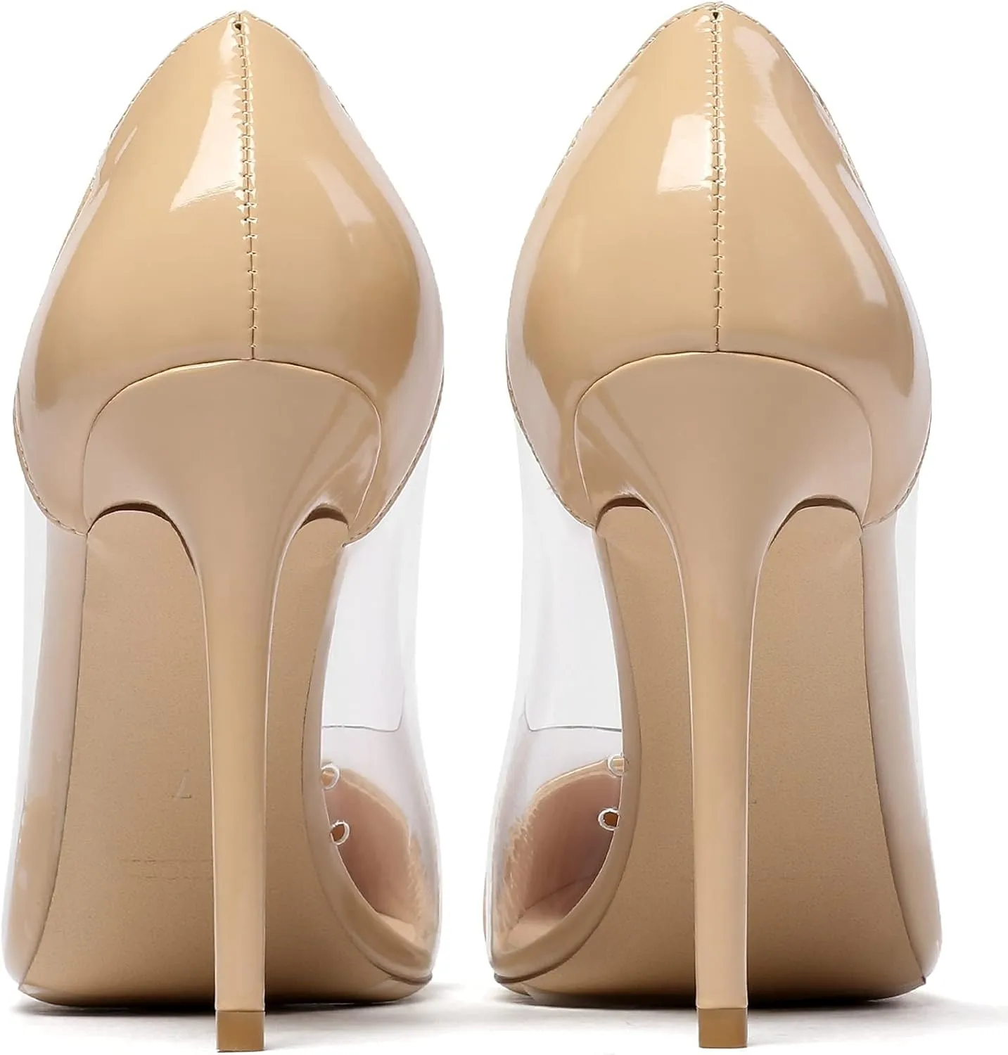 SAMMITOP Women's Pointed Toe PVC Clear Stilettos Pump Summer Wedding High Heels Party Dress Shoes