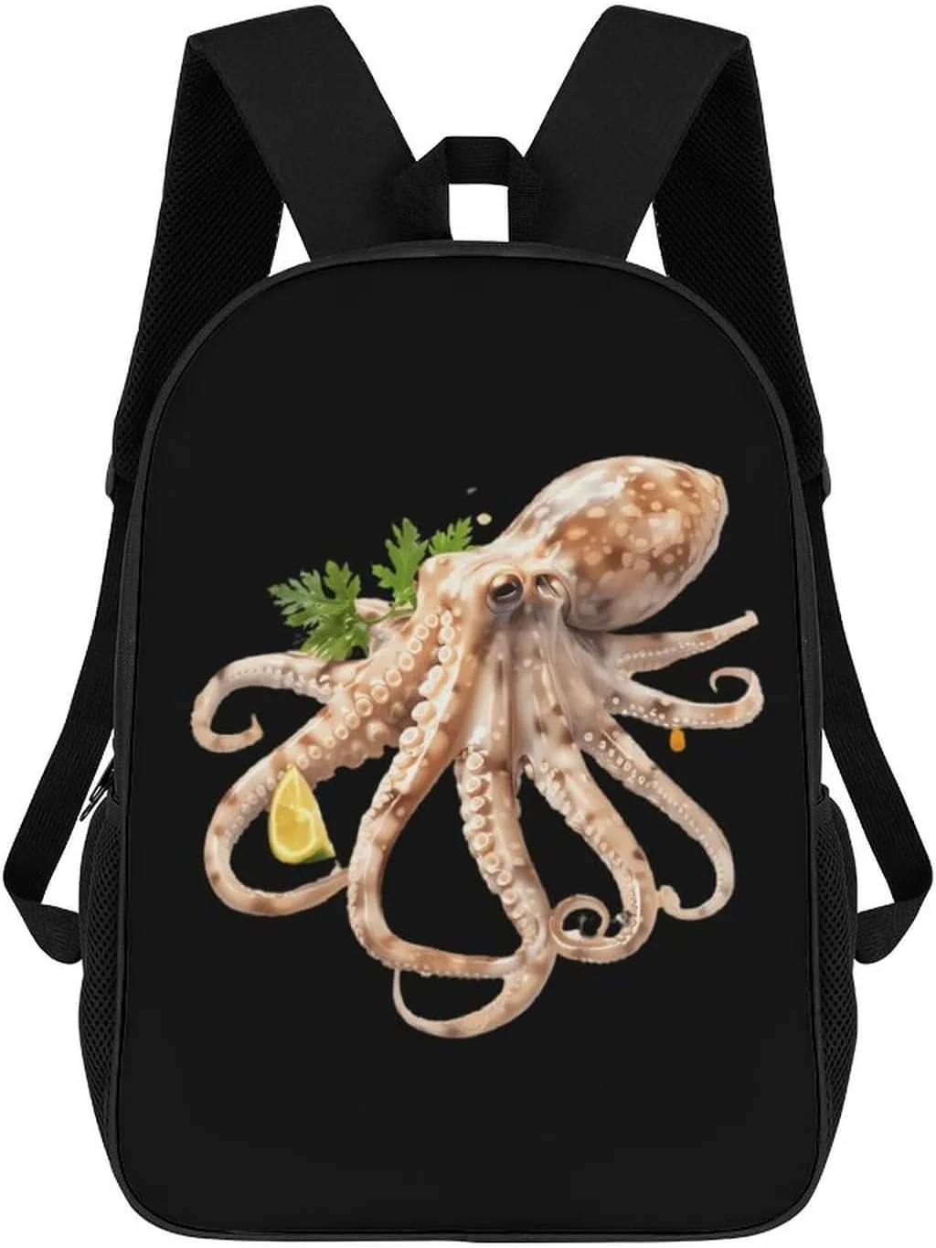 Seafood Coktail Squid Funny 17 Inch Backpack Multipurpose Shoulders Daypack Laptop Bag for Travel Hiking Camping 12.5 X 17 X 5.5 Inch