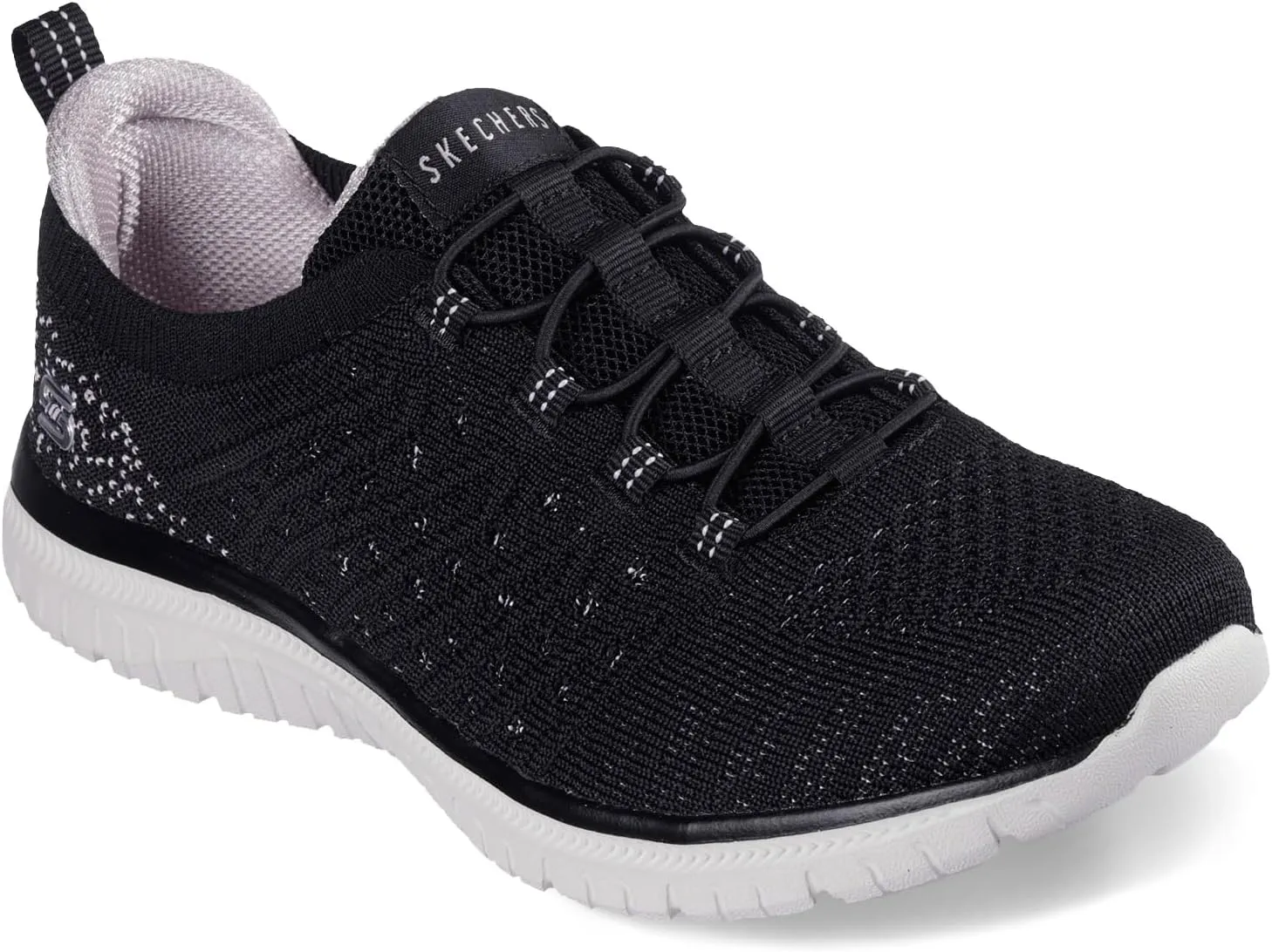 Skechers Women's Virtue-Show Runner Sneaker, Black/Pink=BKPK, 9 Wide