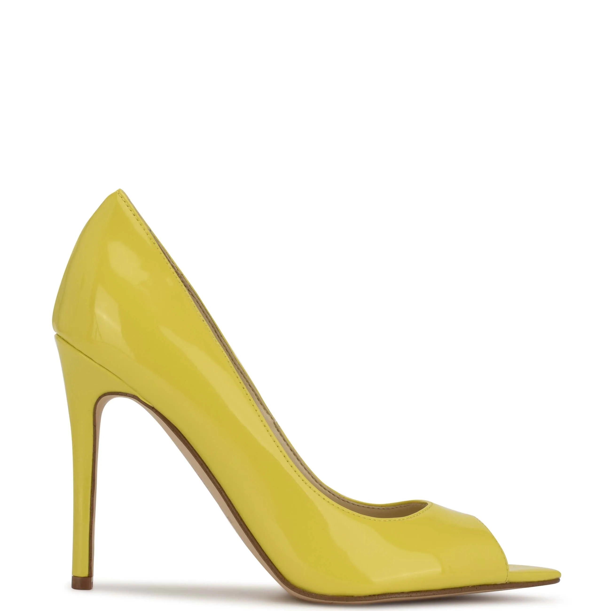 Sky Pointed Nine Instant Limited-edition offer Pump High Heel Yellow West Patent Stiletto Toe Open On Slip Prizz