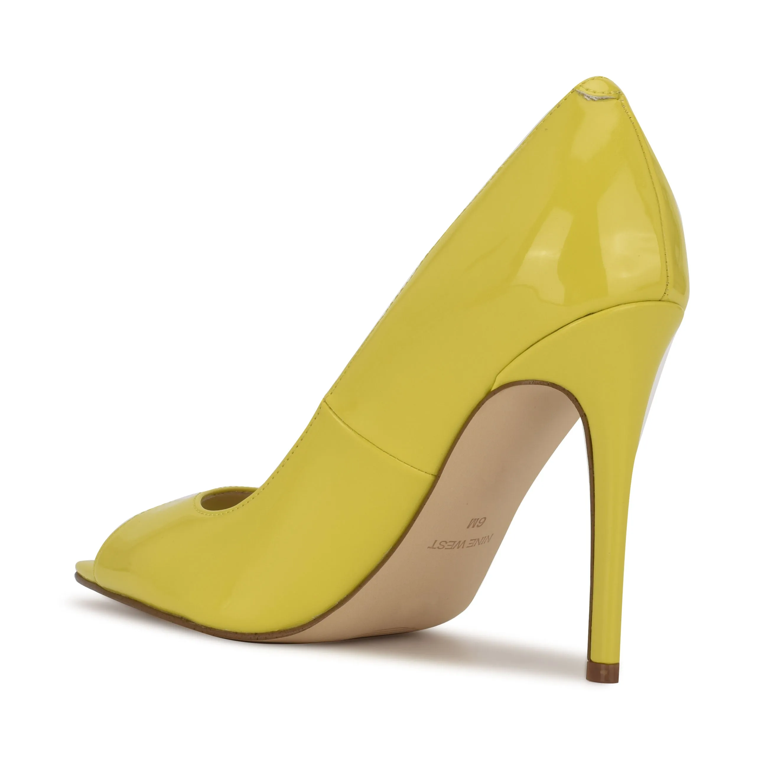 Sky Pointed Nine Instant Limited-edition offer Pump High Heel Yellow West Patent Stiletto Toe Open On Slip Prizz
