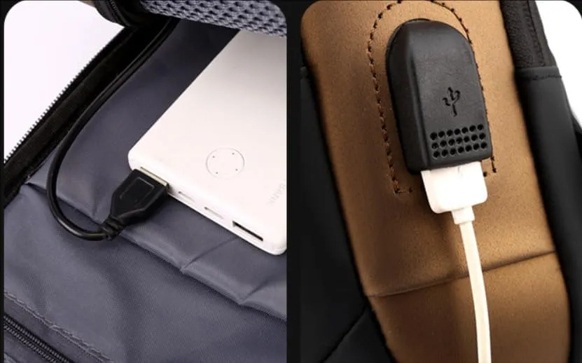 Sling Bag for Anti-theft Crossbody Bag - PU Leather Crossbody Shoulder Bag - USB Waterproof Chest Bag