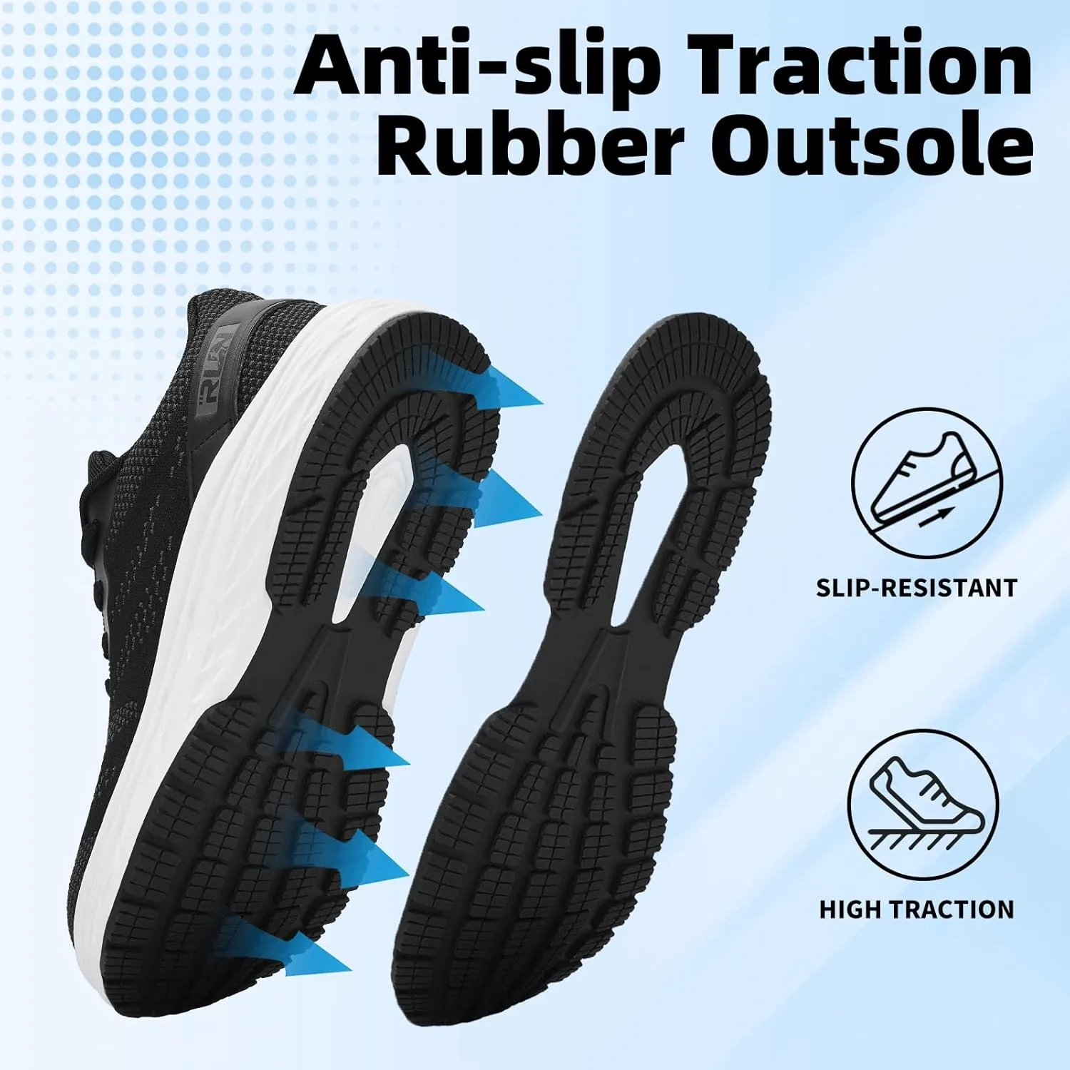 Slow Man Wide Toe Box Shoes for Men - Cushioned Road Running Shoe Non Slip Mens Walking Sneakers for Wide Feet Comfortable Athletic Gym Workout Sneaker