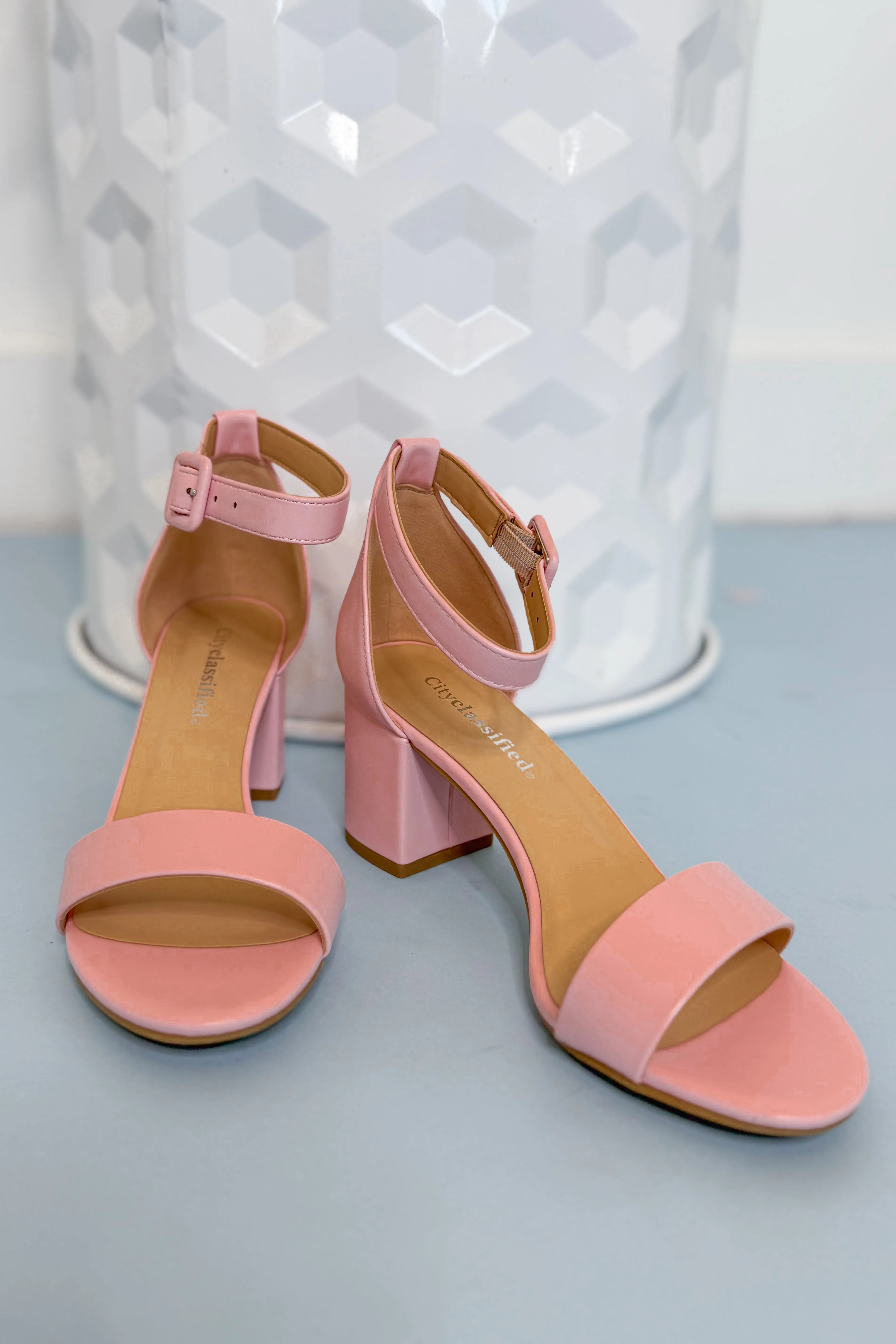 Soda Cake Ankle Buckle Block Heel Sandal