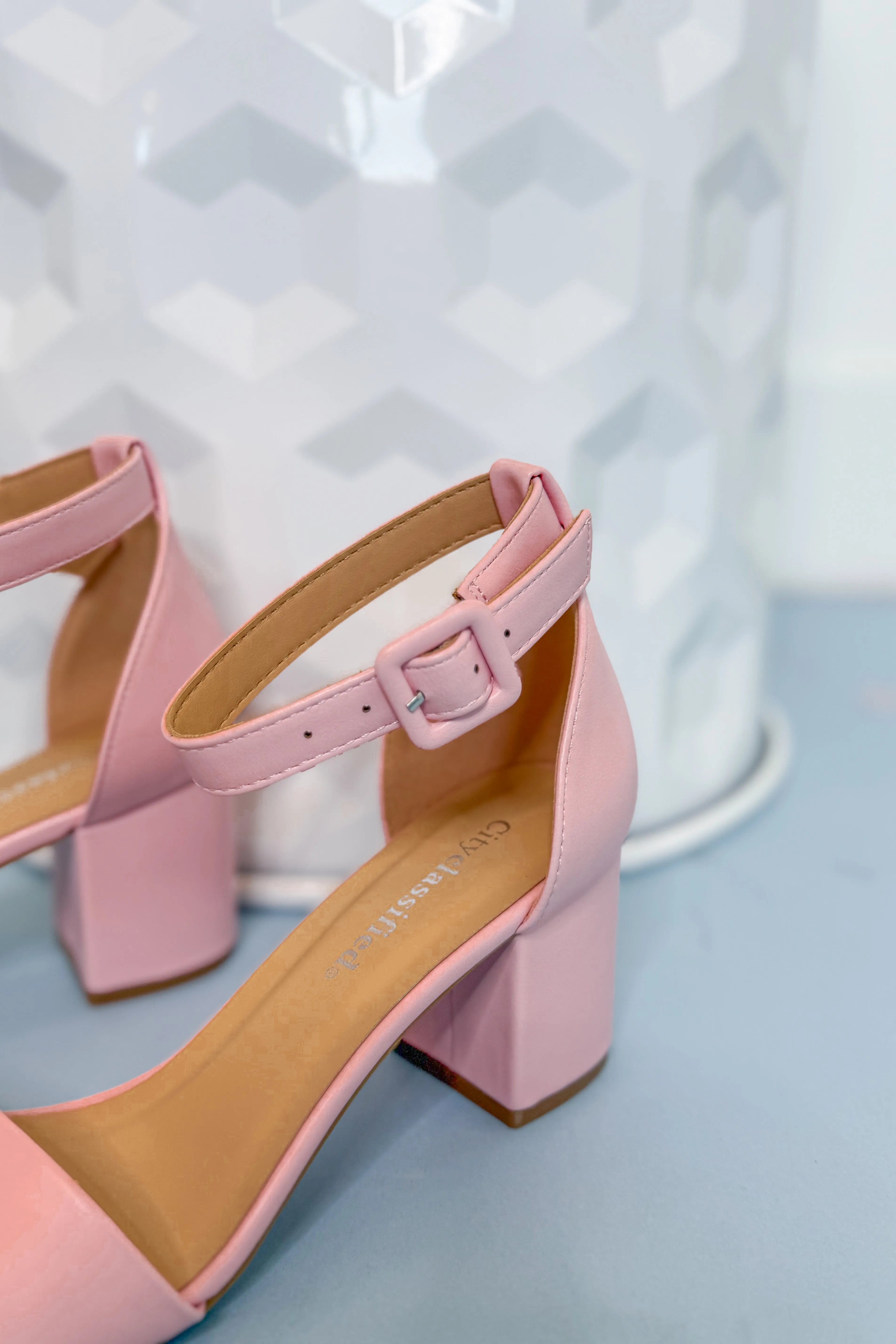 Soda Cake Ankle Buckle Block Heel Sandal