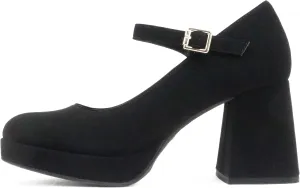 Soda “NOSTA” ~ Women Square Toe Mary Jane Platform High Chunky Flare Heel Pump Shoe with Adjustable Ankle Strap