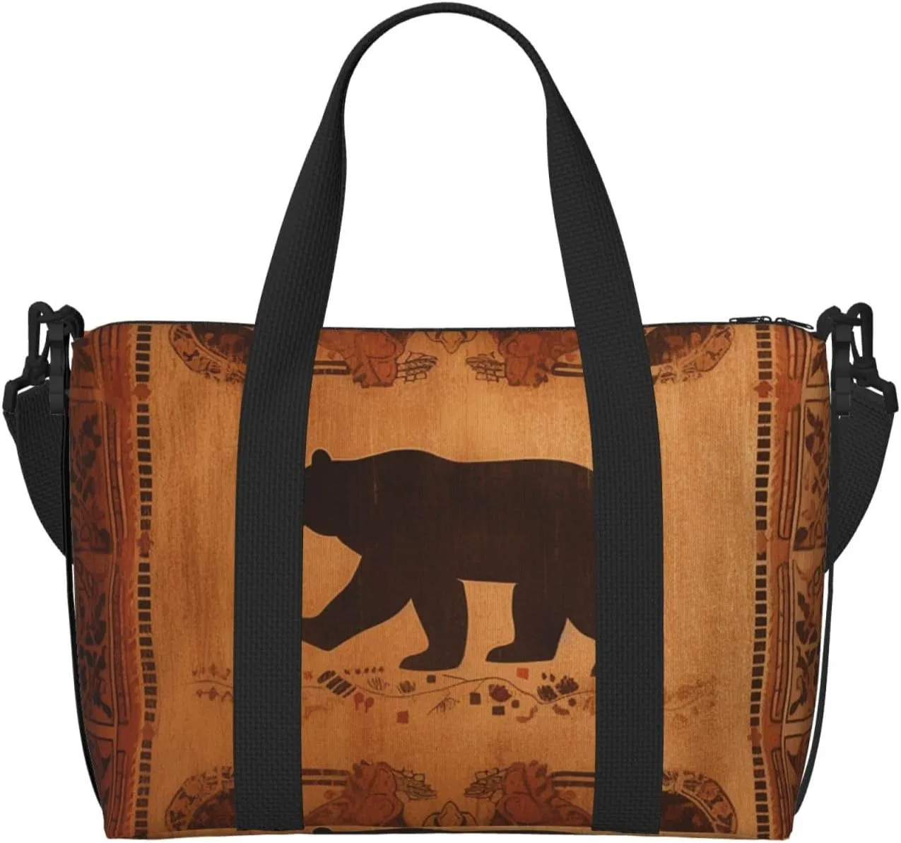 Sports Gym Bag for Women Men Travel Duffel Bag Tote Bear Weekender Bag Canvas Carry on Overnight Bag for Travel Swimming Fitness Workout Sports Duffle Bag