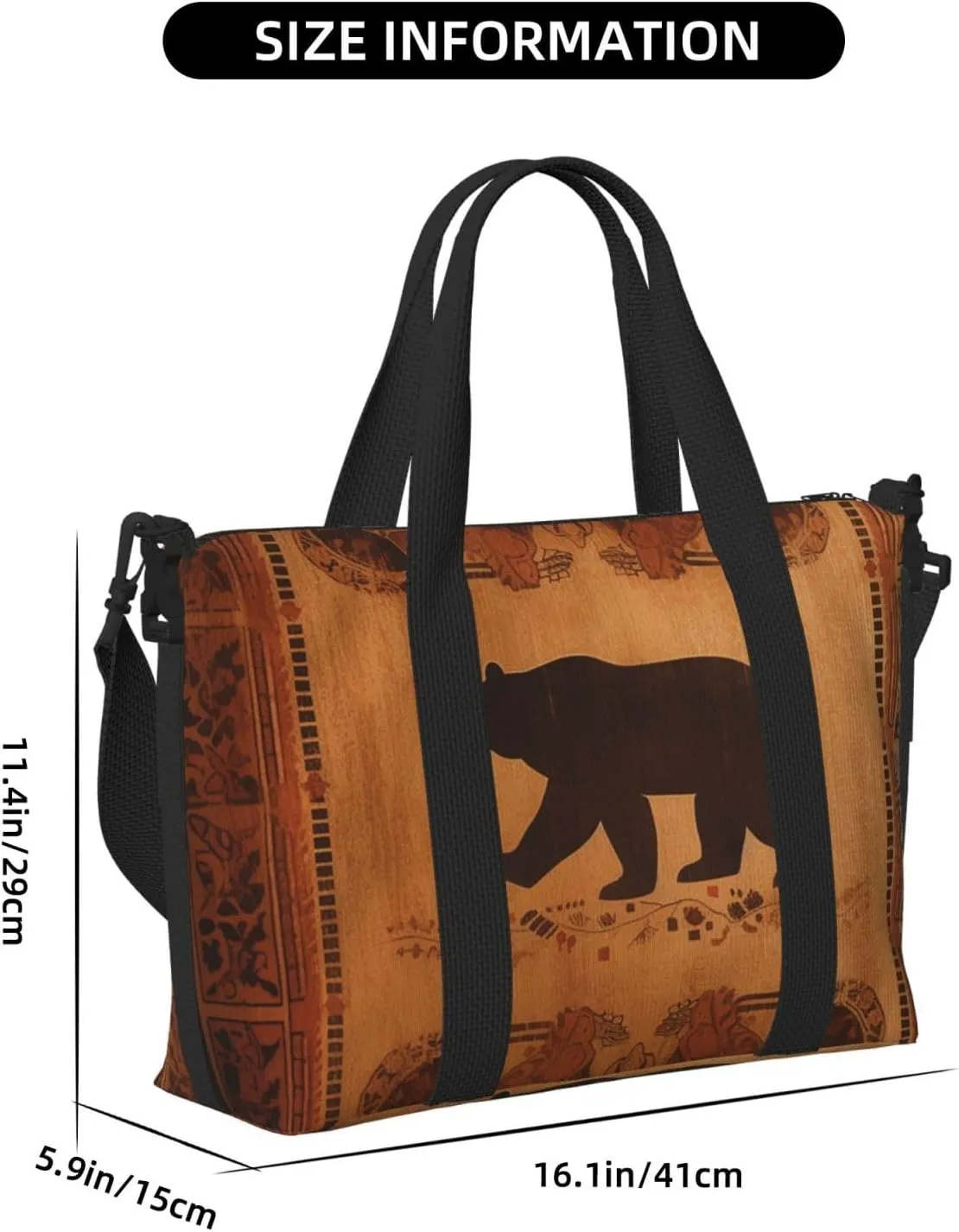 Sports Gym Bag for Women Men Travel Duffel Bag Tote Bear Weekender Bag Canvas Carry on Overnight Bag for Travel Swimming Fitness Workout Sports Duffle Bag